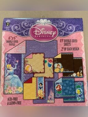 Disney Princess 6 x 6 Paper Pad. 18 Double Sided Pages. 2 Of Each Design. Sealed